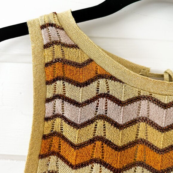 Mango Geometric Knit Tank - Multi Metallic - Picture 4 of 5